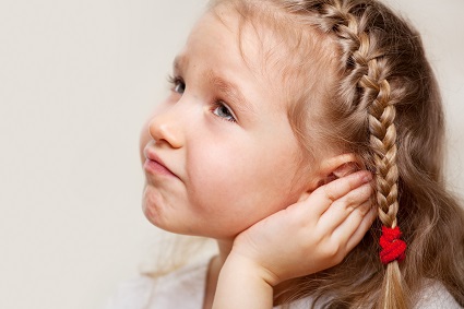 Girl with ear pain