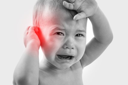 Infant crying due to ear pain