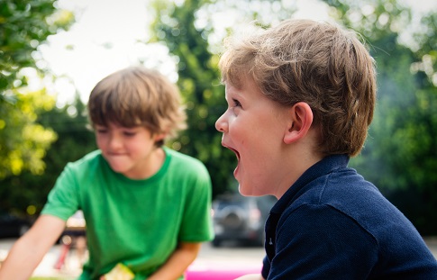 Boys playing outside